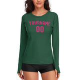 Custom Green Pink Women's Long-Sleeve Shirt