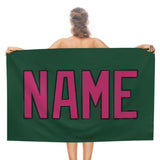 Custom Green Pink Beach Towel