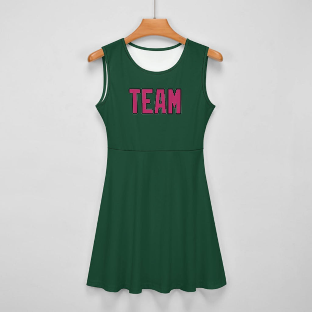 Custom Green Pink Cheerleader Dress