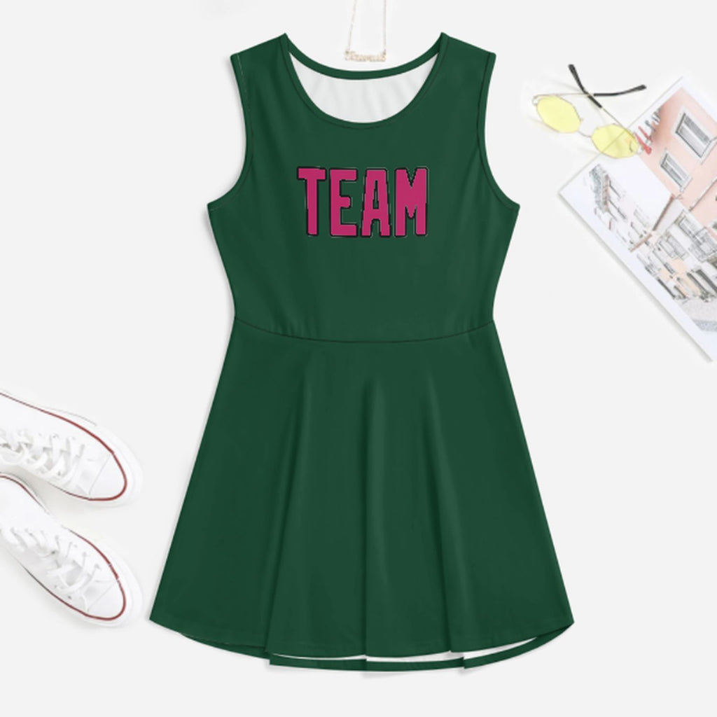 Custom Green Pink Cheerleader Dress