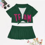 Custom Green Pink Cheerleading Uniform Set