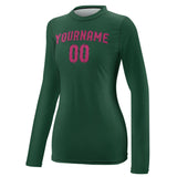 Custom Green Pink Women's Long-Sleeve Shirt