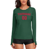 Custom Green Red Women's Long-Sleeve Shirt