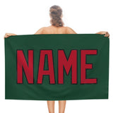 Custom Green Red Beach Towel