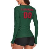 Custom Green Red Women's Long-Sleeve Shirt