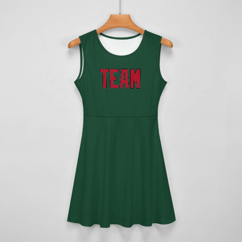 Custom Green Red Cheerleader Dress