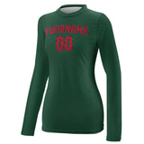 Custom Green Red Women's Long-Sleeve Shirt