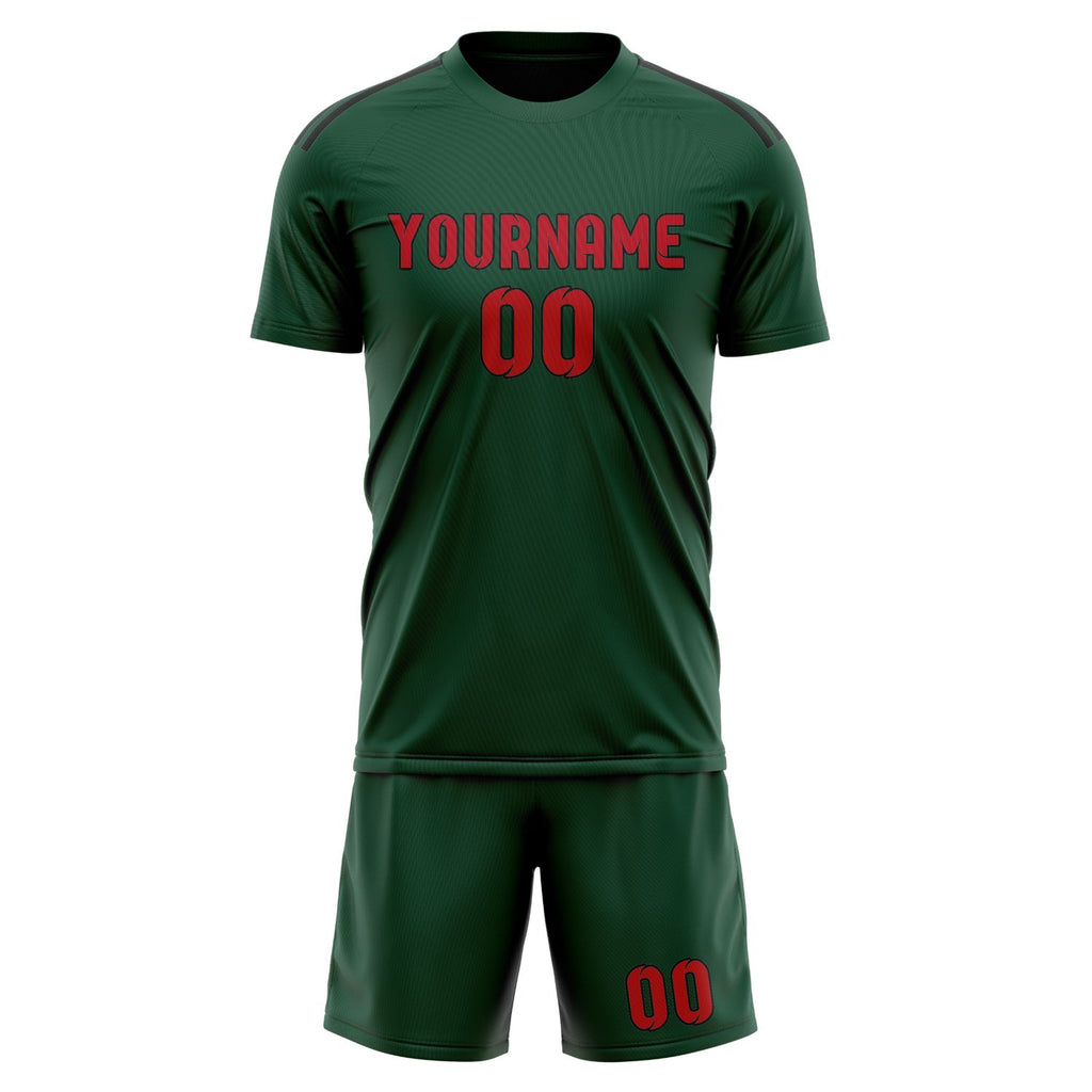 Custom Green Red Soccer Jersey