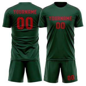 Custom Green Red Soccer Jersey