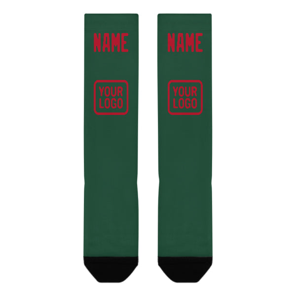 Custom Green Red Knee-High Sock