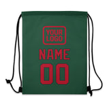 Custom Green Red Drawstring Bag