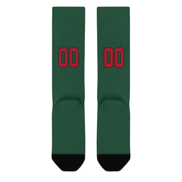 Custom Green Red Knee-High Sock