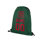 Custom Green Red Drawstring Bag