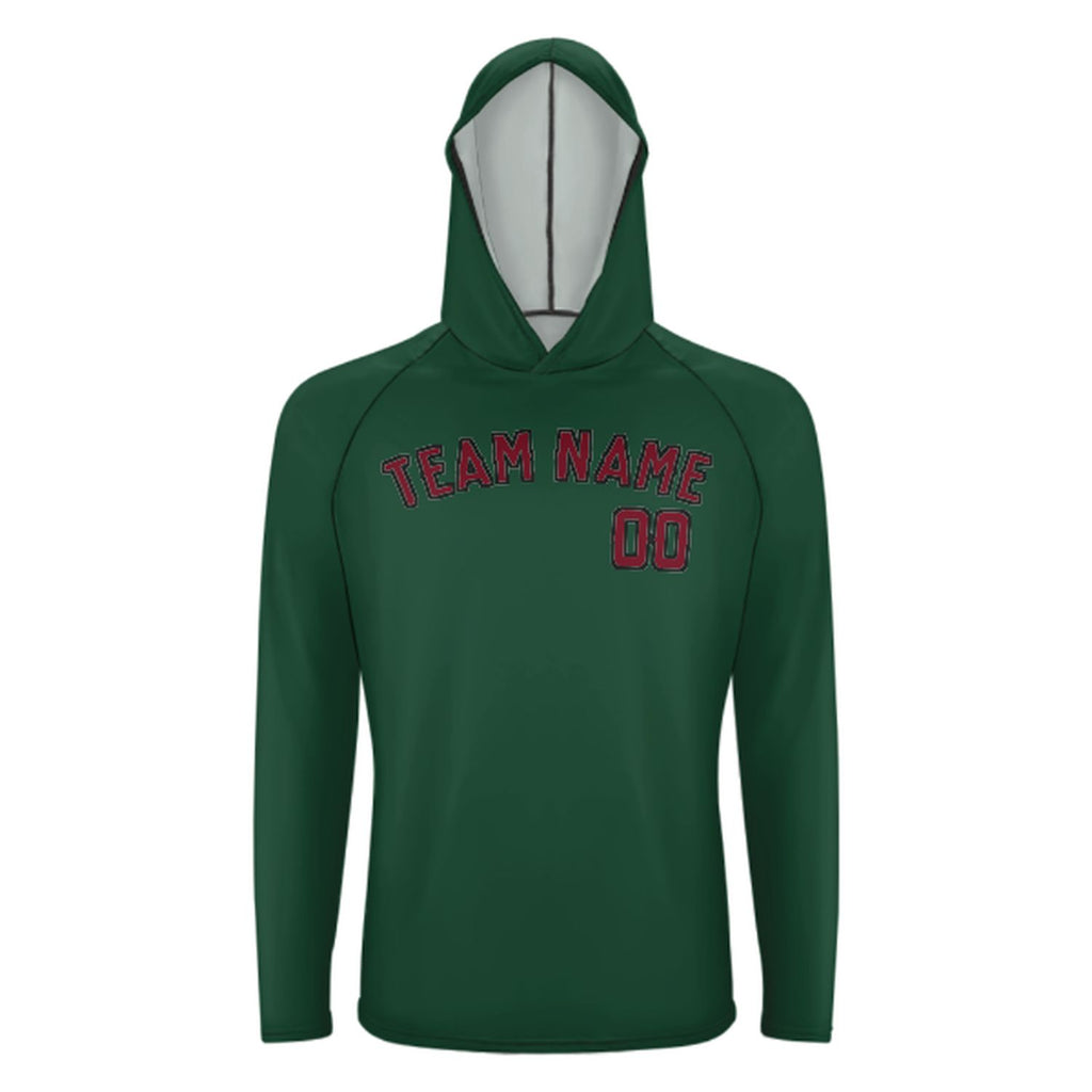 Custom Green Crimson Red UV-Hoodie