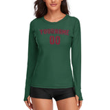 Custom Green Crimson Red Women's Long-Sleeve Shirt