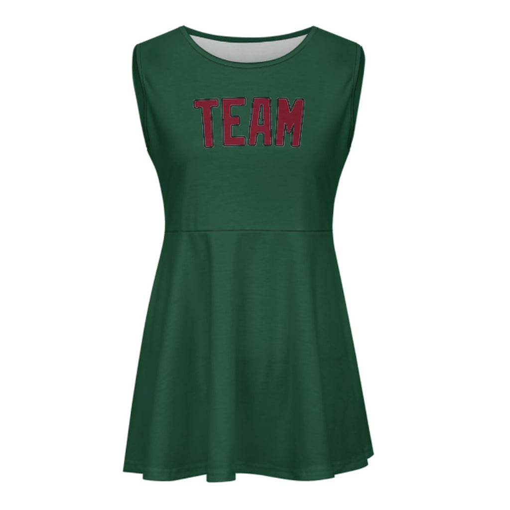 Custom Green Crimson Red Cheerleader Dress