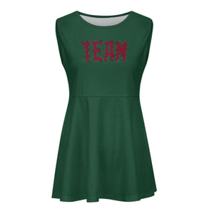 Custom Green Crimson Red Cheerleader Dress
