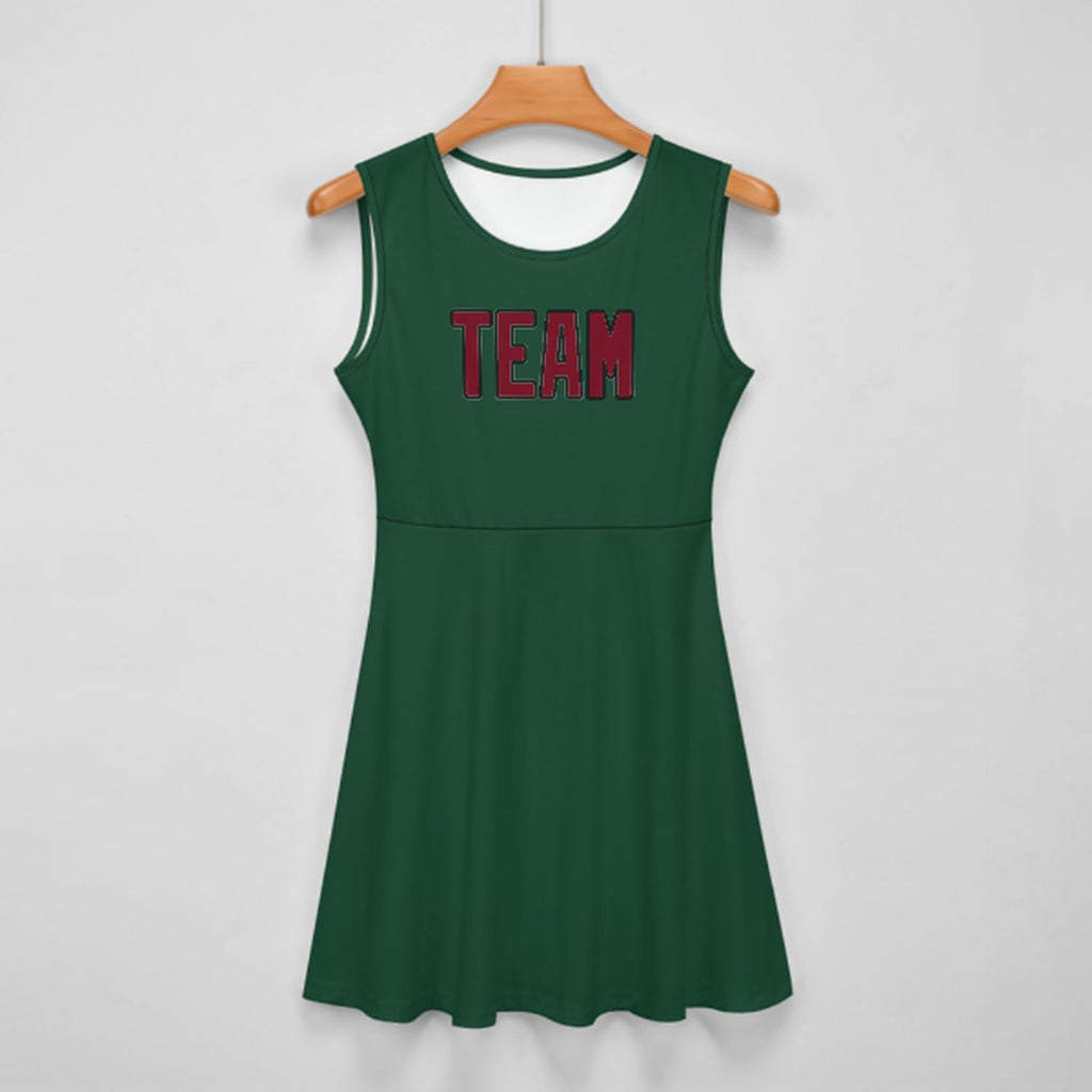 Custom Green Crimson Red Cheerleader Dress