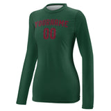 Custom Green Crimson Red Women's Long-Sleeve Shirt