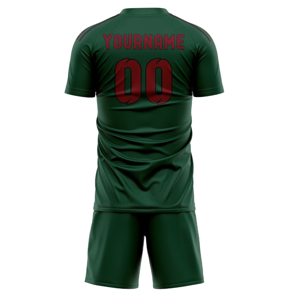Custom Green Crimson Red Soccer Jersey