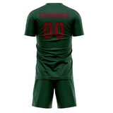 Custom Green Crimson Red Soccer Jersey