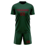 Custom Green Crimson Red Soccer Jersey