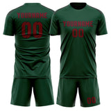 Custom Green Crimson Red Soccer Jersey