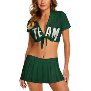 Custom Green White Cheerleading Uniform Set