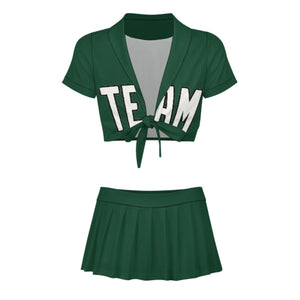 Custom Green White Cheerleading Uniform Set