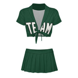 Custom Green White Cheerleading Uniform Set