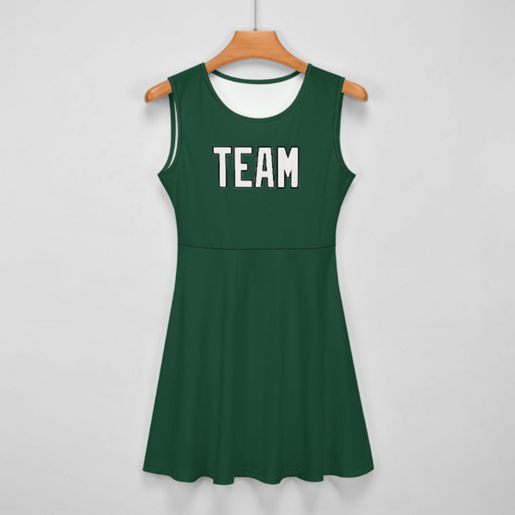 Custom Green White Cheerleader Dress