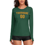Custom Green Yellow Women's Long-Sleeve Shirt
