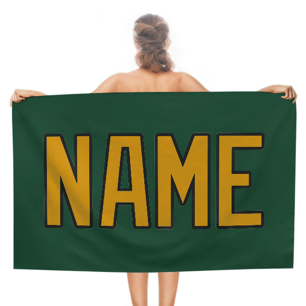 Custom Green Yellow Beach Towel