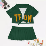 Custom Green Yellow Cheerleading Uniform Set