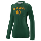 Custom Green Yellow Women's Long-Sleeve Shirt