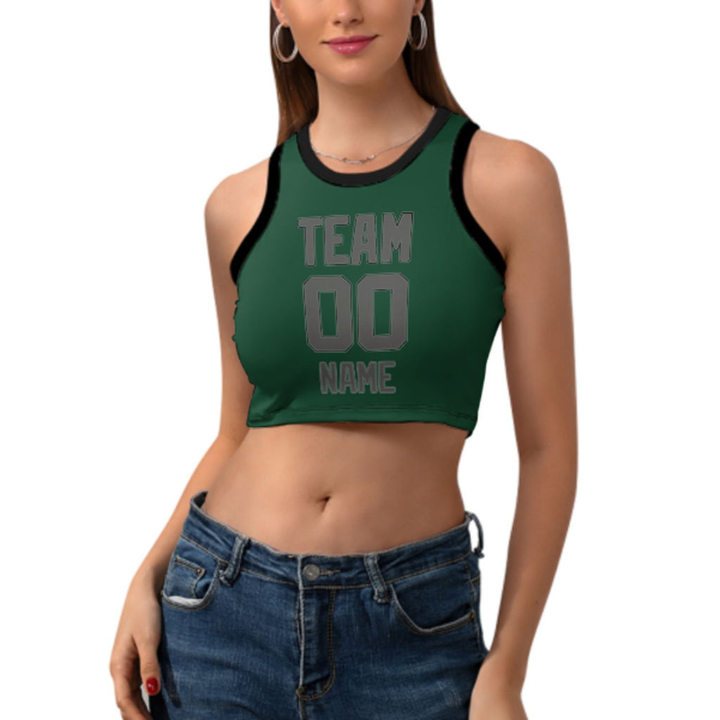 Custom Green Dark Grey Sleeveless Tank Top