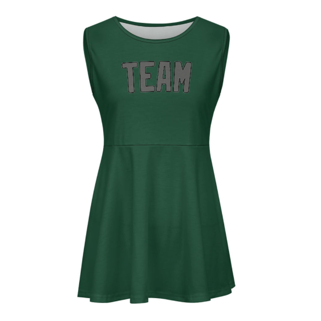 Custom Green Dark Grey Cheerleader Dress