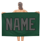 Custom Green Dark Grey Beach Towel