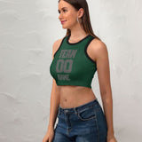 Custom Green Dark Grey Sleeveless Tank Top