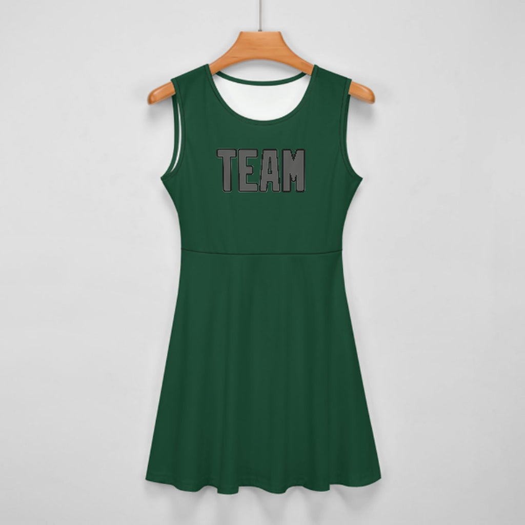 Custom Green Dark Grey Cheerleader Dress
