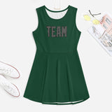 Custom Green Dark Grey Cheerleader Dress