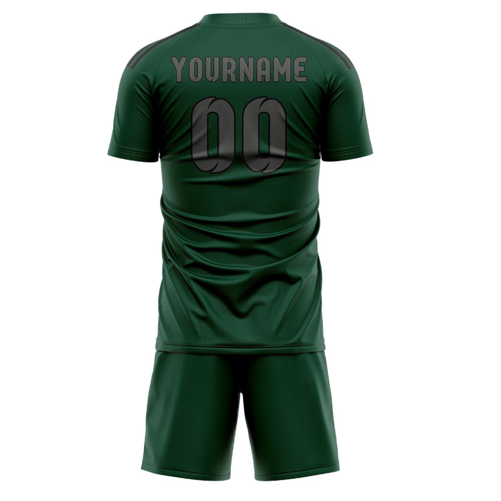 Custom Green Dark Grey Soccer Jersey