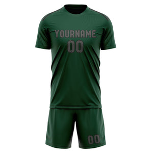 Custom Green Dark Grey Soccer Jersey