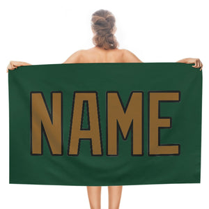 Custom Green Khaki Beach Towel