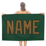 Custom Green Khaki Beach Towel
