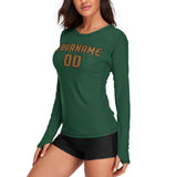 Custom Green Khaki Women's Long-Sleeve Shirt