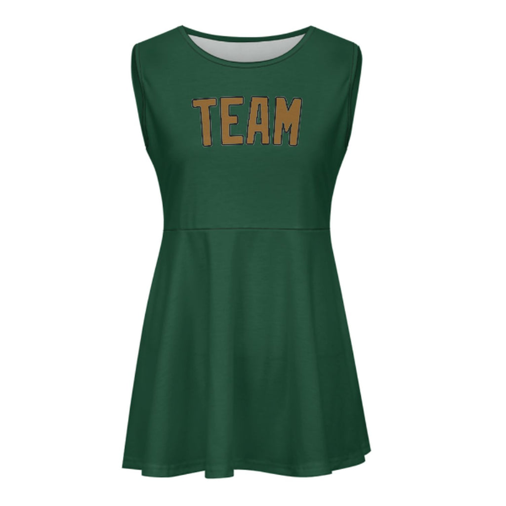 Custom Green Khaki Cheerleader Dress