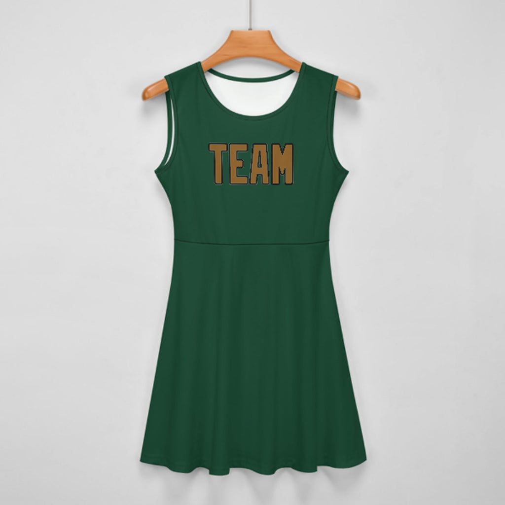 Custom Green Khaki Cheerleader Dress