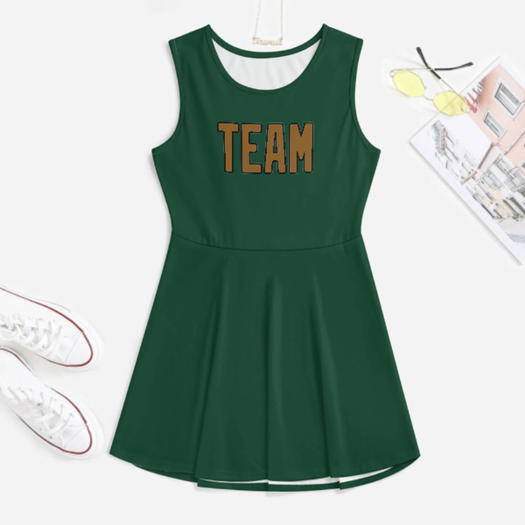 Custom Green Khaki Cheerleader Dress