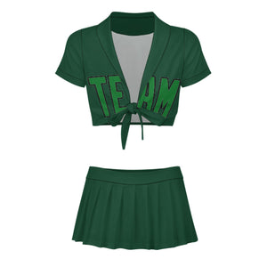 Custom Green Emerald Green Cheerleading Uniform Set